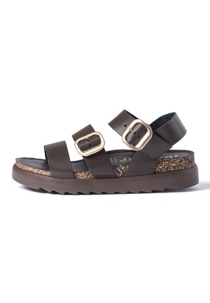 Yokono, SANDALIA PLATAFORMA TUNEZ-127 MARRÓN OSCURO - Sandalias con plataforma - marrón oscuro