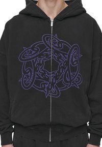 Pegador DALK BOXY JACKET - Φούτερ με φερμουάρ - vintage black