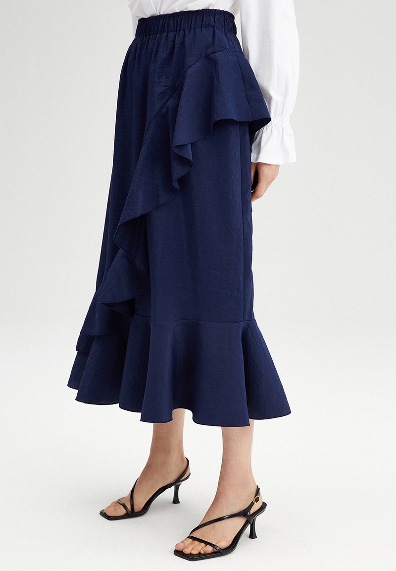 Touché Privé FRILLY CUPRA - Falda cruzada - dark blue