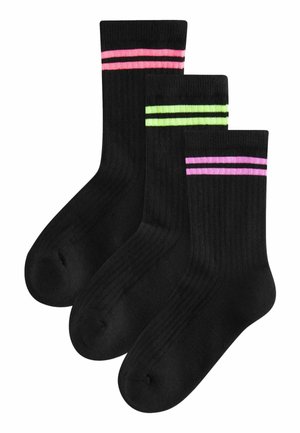 RICH CUSHIONED FOOTBED ANKLE 3 PACK - Socken - black