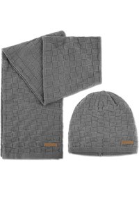 Normani Merino Schal und Mütze im Set  - Scarf - grau