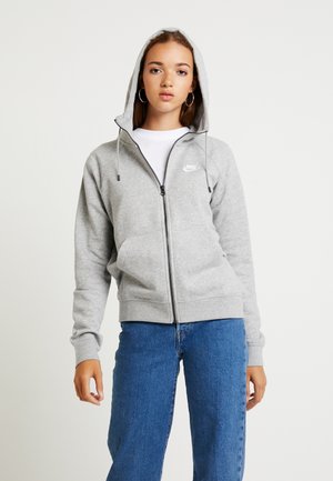 Zip-up hoodie - grey heather/white