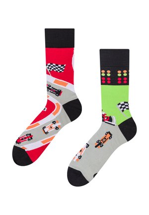 1 PAAR MIT 2 UNTERSCHIEDLICHEN DESIGNS MOTIV FORMEL RENNEN   - Sokken - mehrfarbig
