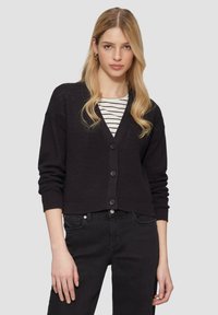 MIT STRUKTURMUSTER UND KNÖPFEN - Kardigan - schwarz