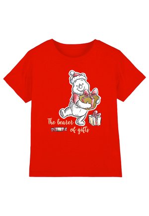 Disney WINNIE THE POOH THE BEARER OF CHRISTMAS GIFTS - Print T-shirt - red