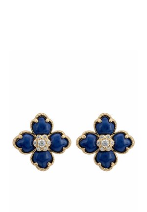 FLOWER CLOVER LAPIS LAZULI STUD - Ohrringe - white