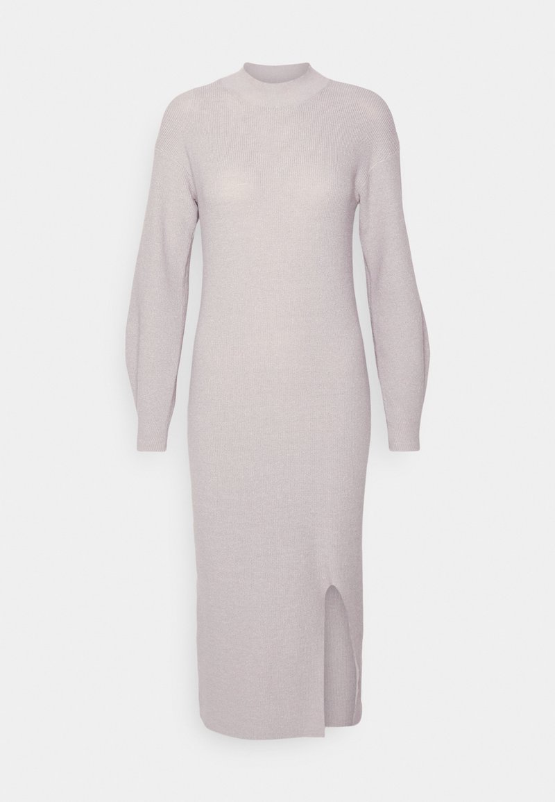 Vila Petite Gebreide jurk lichtgrijs gemêleerd