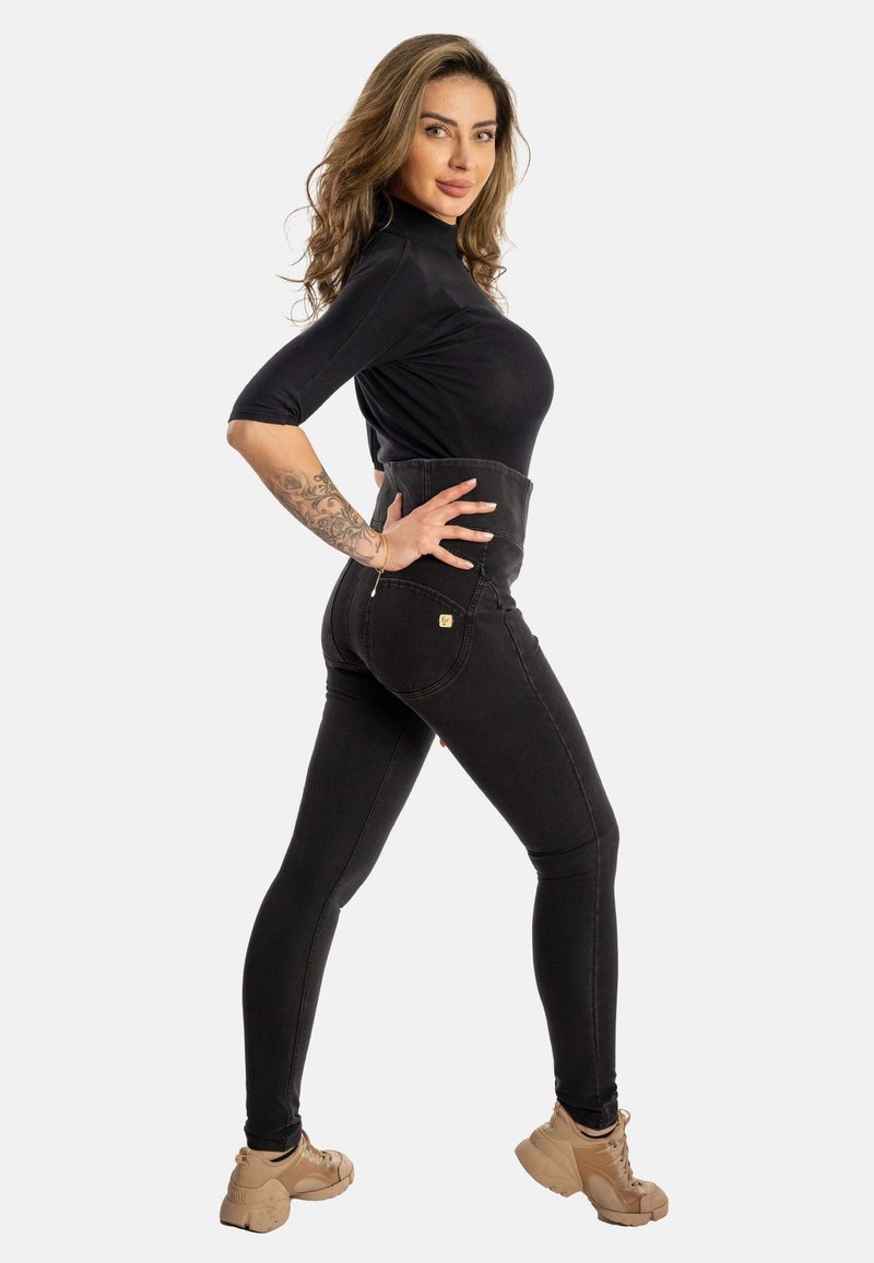 Freddy CURVY VITA ALTA  - Pantaloni - black jeans black seams
