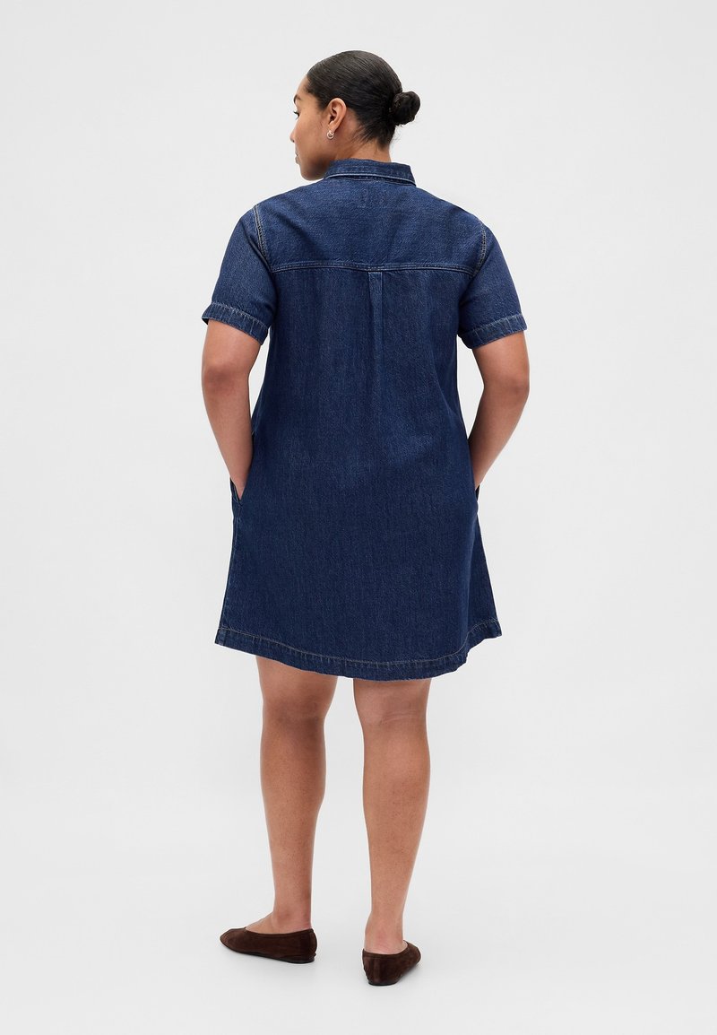 GAP POPOVER MINI ARWEN - Denim dress - dark wash/dark-blue denim - Zalando GAP POPOVER MINI ARWEN - Denim dress - dark wash/dark-blue denim - Zalando