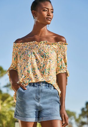 RUCHED - Triko s potiskem - yellow / turquoise / dark red