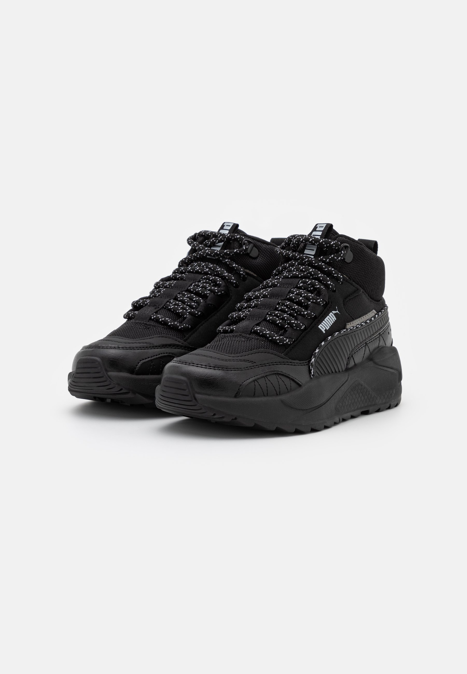 Puma X-RAY 2 SQUARE MID WTR UNISEX - High-top trainers - black/silver/black  - Zalando.co.uk