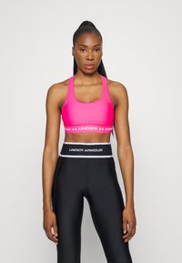 Under Armour CROSSBACK MID  - Sutiã desportivo de suporte médio - electro pink/white