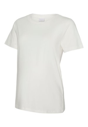 Enkel hvit bomulls-T-skjorte med korte ermer og rund hals, vist på hvit bakgrunn.
