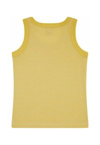 Geel gestreepte tanktop van een zachte katoenen textuur, met een ronde halslijn en mouwloos ontwerp. Ideaal voor casual kleding.