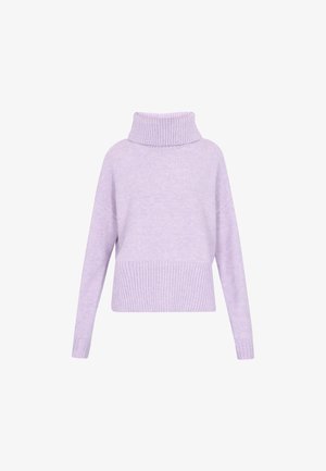 Lilla kangastükk, millel on kõrge ribidega kaelus, langenud õlad ja ribidega alläär. Valmistatud pehmest kangast, millel on sile tekstuur.