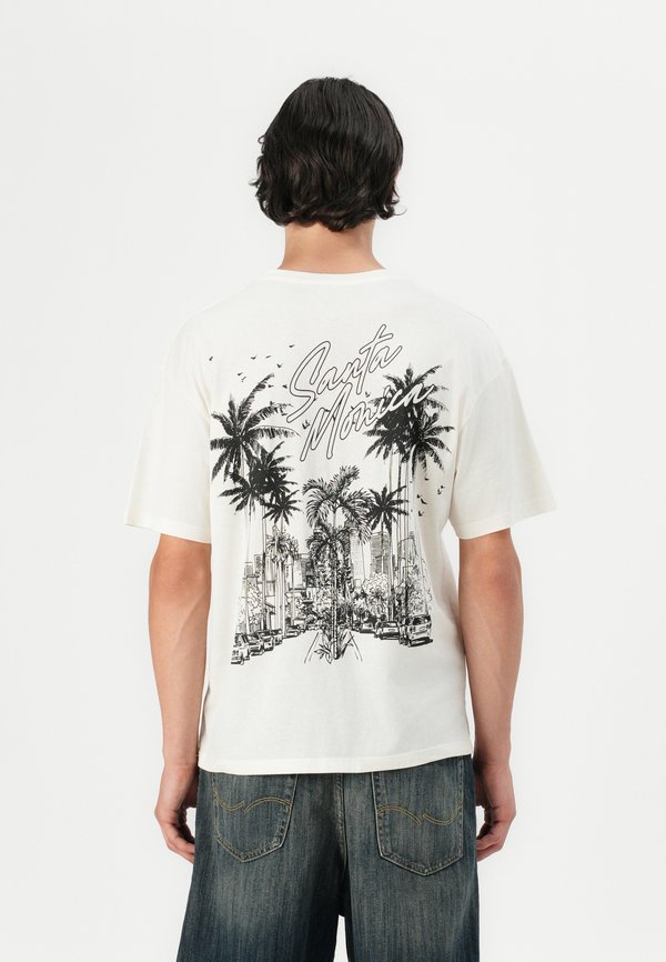 JORSANTA  TEE - Print T-shirt - egret