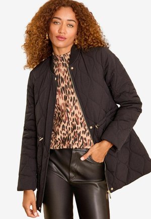 DRAWSTRING WAIST QUILTED REGULAR FIT - Parka - black