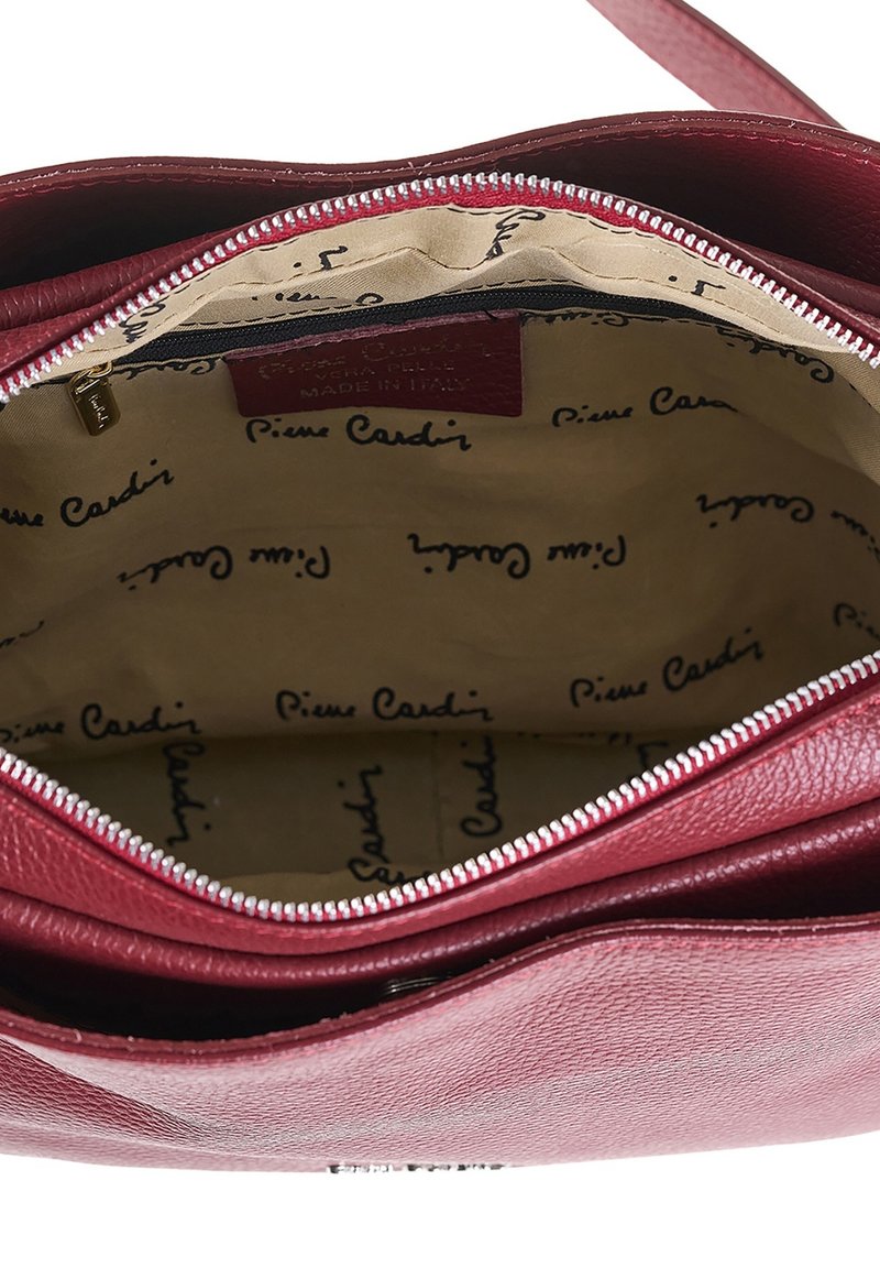 Borsa A Tracolla Donna Pierre Cardin In Pelle Bordeaux - Piccola E Strutturata
