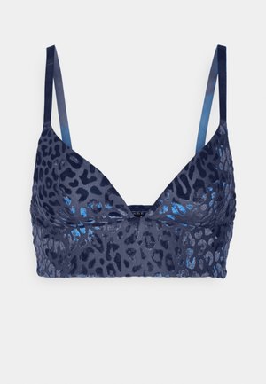We Are We Wear LEOPARD LONGLINE BRALETTE - Bustier - blue/black