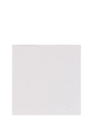 Witte vierkante doek met een subtiele gestippelde textuur, vlak en zonder kreukels, getoond tegen een effen witte achtergrond.