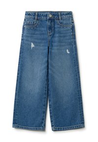 OVS CULOTTE WITH STUDS AND ABRASIONS - Vaqueros a campana - medium wash