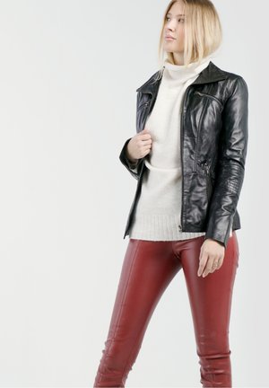 NO N4ME Leather jacket - schwarz