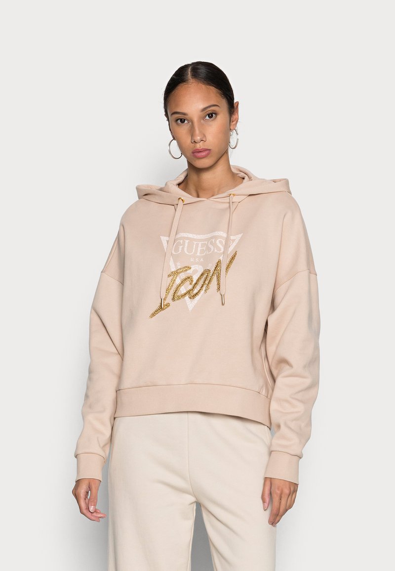 Guess ICONIC HOOD - Camisola - moccasin