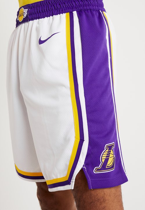 Nike NBA Association Edition SW Fan Edition Lakers Basketball Shorts White — foto 4