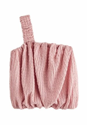 ONE SHOULDER TEXTURE BUBBLE REGULAR FIT - Linne - pink