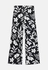 PULL ON ULTRA WIDE LEG PANT - Trousers - black/white