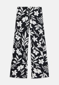 Abercrombie & Fitch - PULL ON ULTRA WIDE LEG PANT - Pantalon classique - black/white Image miniature 1