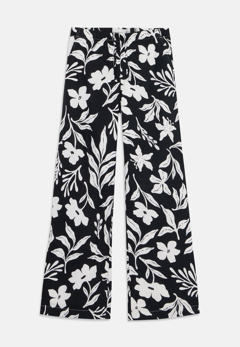 Abercrombie & Fitch - PULL ON ULTRA WIDE LEG PANT - Pantalon classique - black/white, Agrandir
