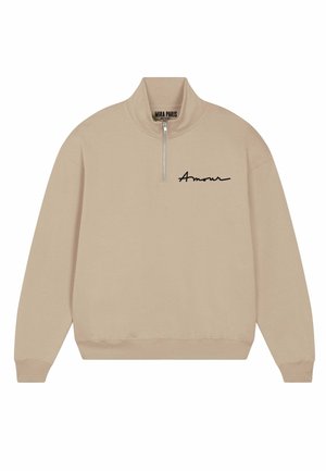 AMOUR EMBROIDERY SUPERHEAVY ZIPPED - Felpa - sand