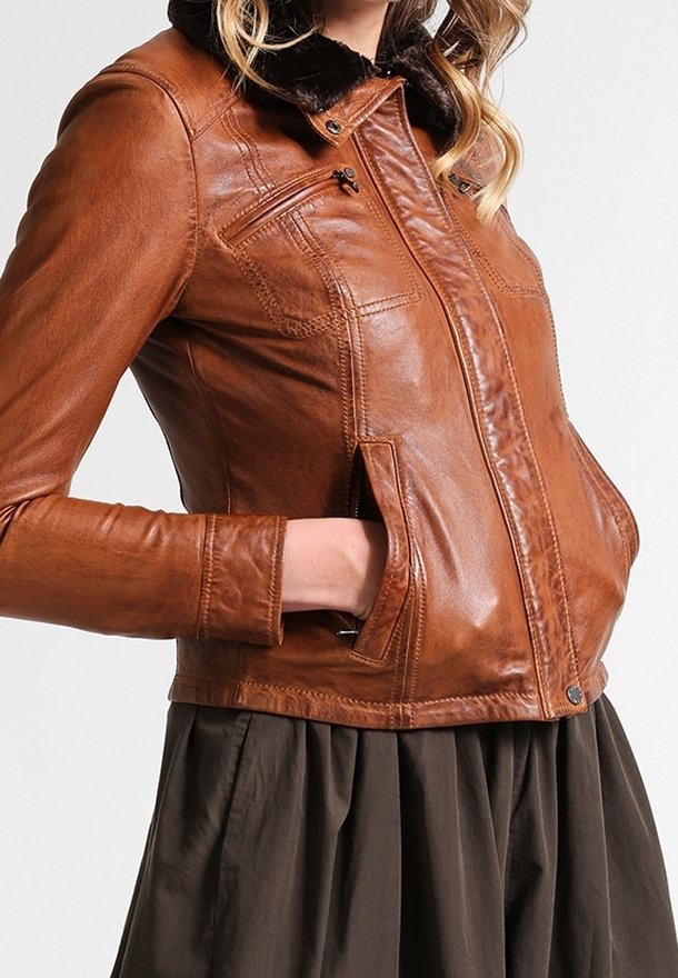 Oakwood Skinnjacka - cognac