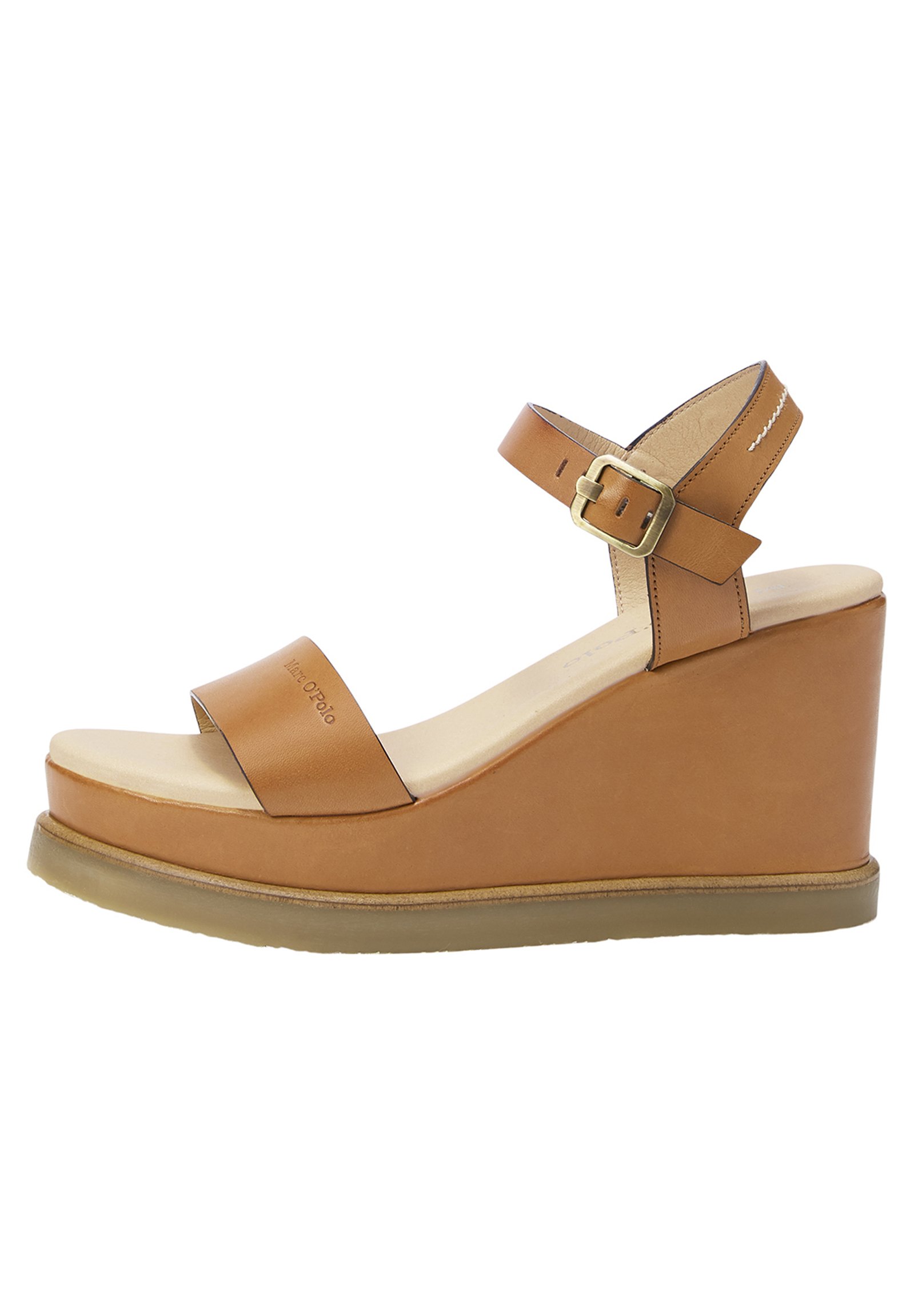 Marc O'Polo MIT KEILABSATZ - Sandalen met sleehak - cognac/Bruin -  Zalando.nl