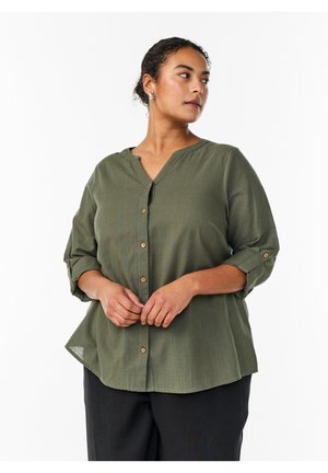 MIT V-AUSSCHNITT - Blouse - thyme