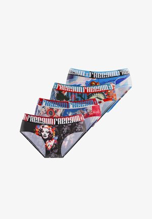 Freegun, LOT DE 4 POP ART - Slip - turquoise noir rouge
