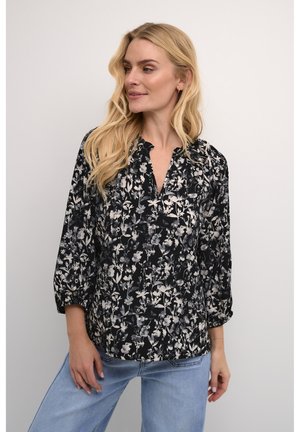 WITH 3/4 SLEEVE - Blúz - black white flower print