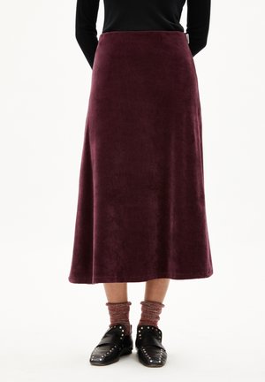 VOLAGAA VELVET - Jupe trapèze - dark cranberry