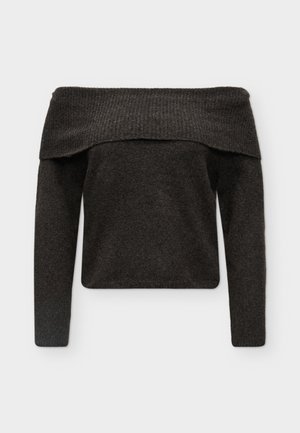 Vero Moda, VMBOOM OFF SHOULDER - Trui - chocolate torte detail/melange