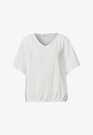 Street One, SHORT-SLEEVE BLOUSE SHIRT WITH V-NECK - Pusero - off white