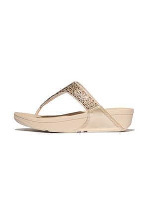 FitFlop, LULU CRYSTAL-MIX METALLIC TOE-POST - Sandalias planas - gold-coloured