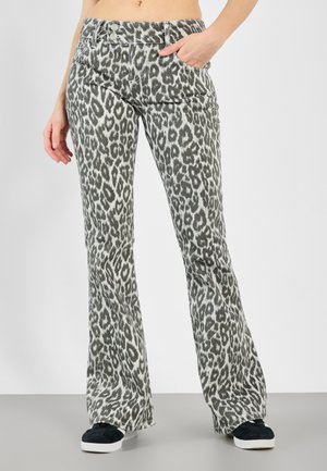 Flared jeans - black/white