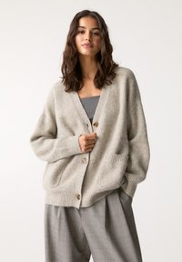 PULL&BEAR PURL BUTTONED - Kofta - dark brown