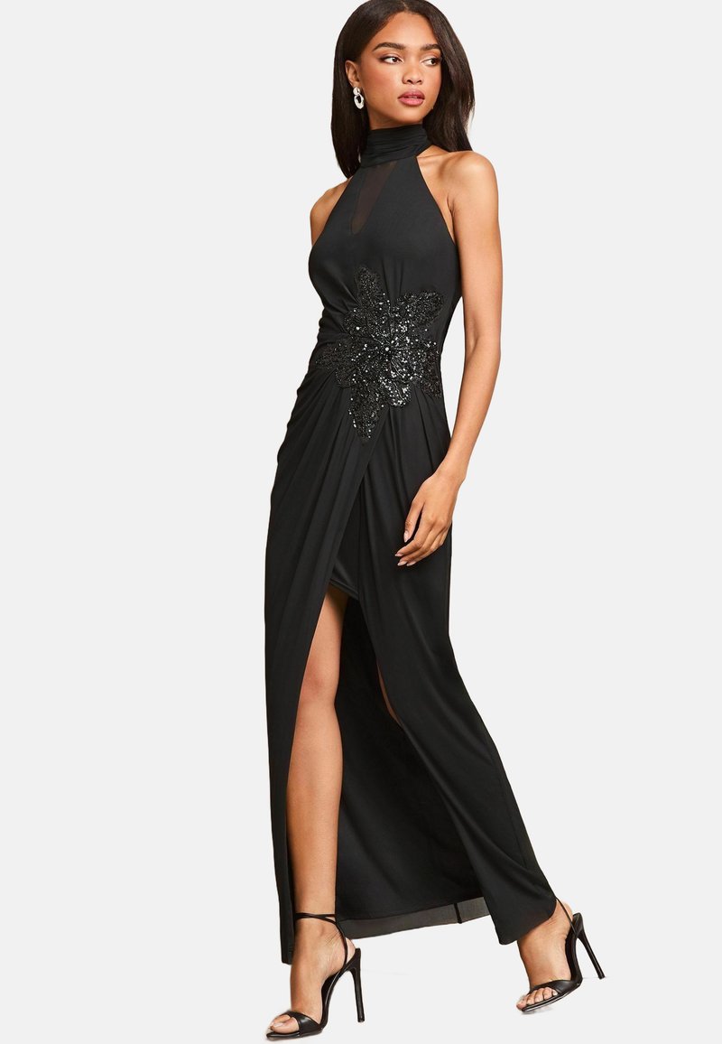 ivy draped maxi dress Ivy Black Maxi Dress - US 14
