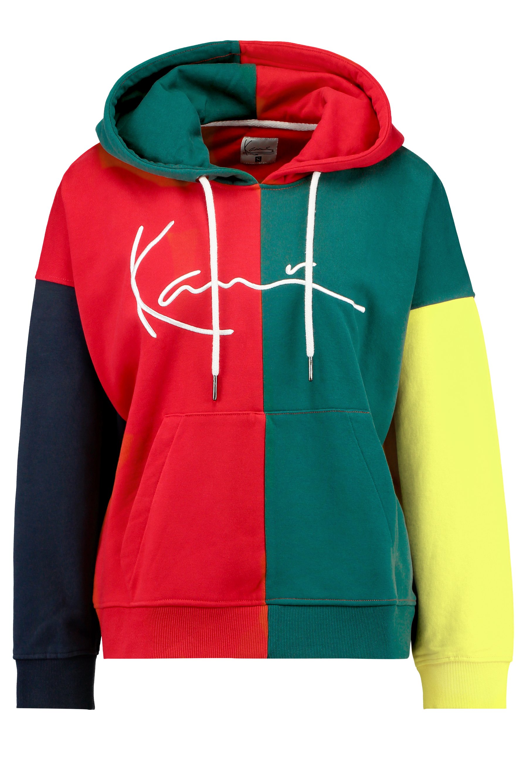 yellow red blue green hoodie