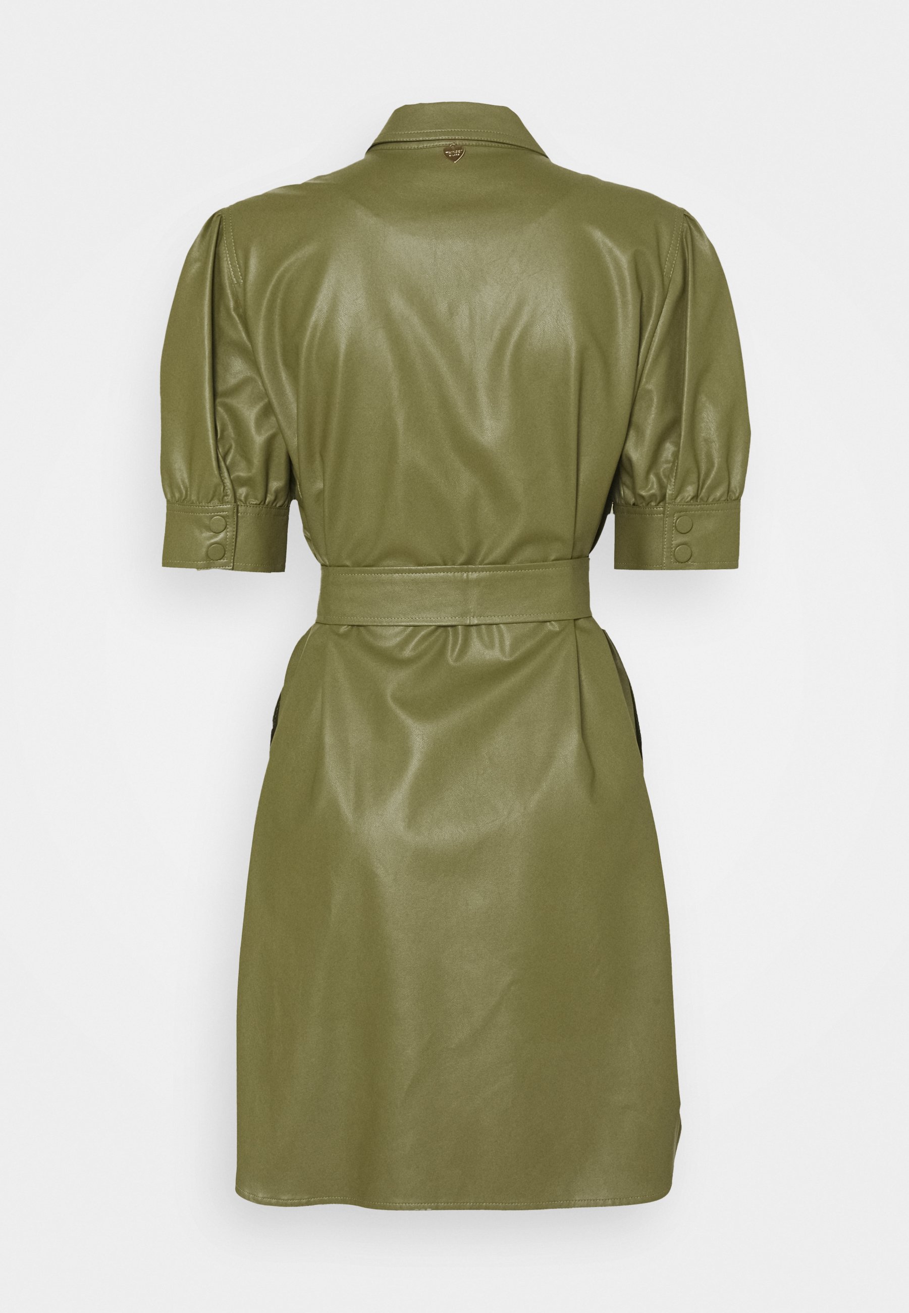 TWINSET ABITO CHEMISIER SPALMATO CON CINTURA - Abito a camicia - verde  alpino/cachi - Zalando.it