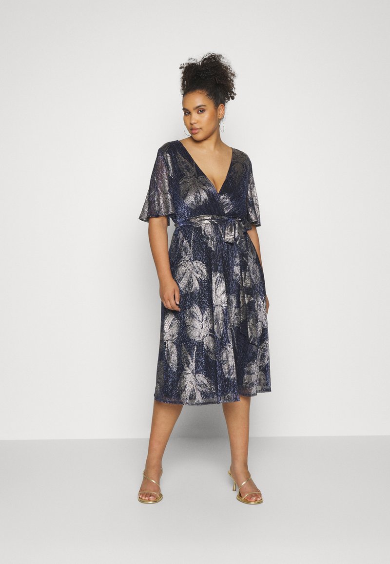 Swing Curve Cocktail dress / Party dress navy/silver/dark blue Zalando