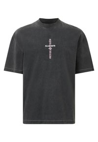 AllSaints CREW - Printtipaita - washed black