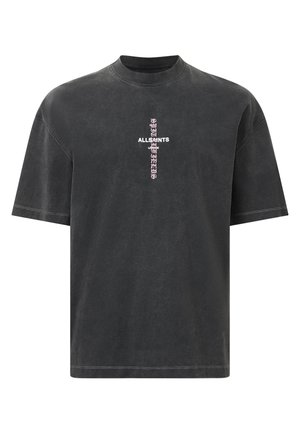 AllSaints CREW - Printtipaita - washed black
